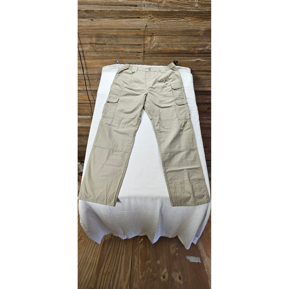 5.11 Tactical Series Mens Cargo Pants 38x34 Khaki Cotton Canvas Utility 74251
